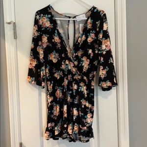 French Grey Brushed Knit Romper